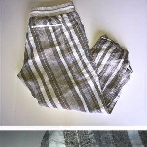 Athleta gauzy linen Bali 2 cropped pants size 10.